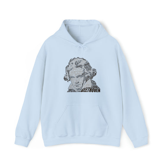 Ludwig van Beethoven Symphony Music | Unisex Hooded Hoodie Sweatshirt | Embrace Your Vibe | Calligram Word Design