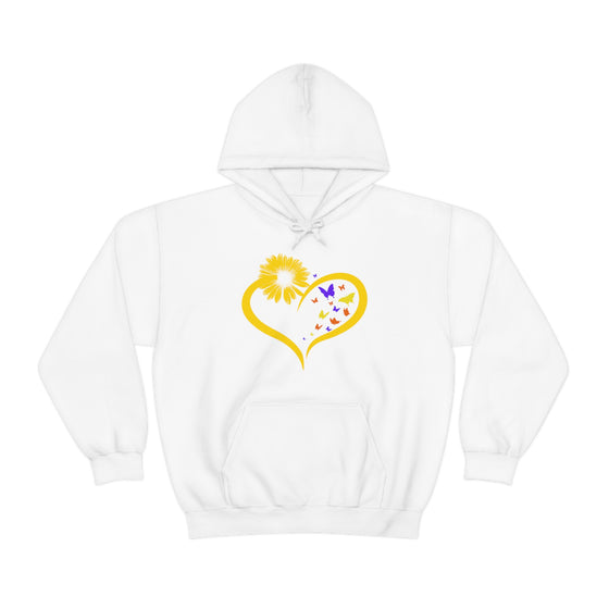Butterflies Sunflower | Unisex Hooded Hoodie Sweatshirt | Embrace Your Vibe