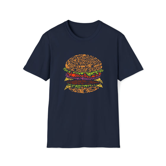 Burger Food Foodie | Abstract | Minimalist | Modern | Unisex Soft Style Tee T-Shirt | Embrace Your Vibe