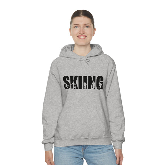 Chill Stitch – Skiing Sport - Unisex Hooded Hoodie Sweatshirt – Embrace Your Vibe