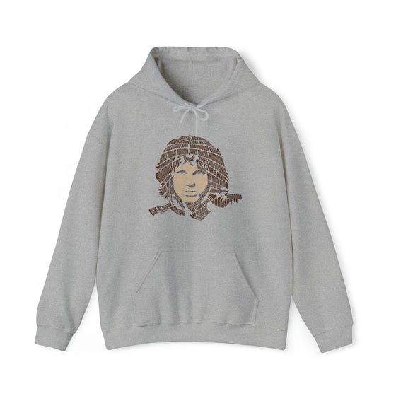 Jim Morrison | Unisex Hooded Hoodie Sweatshirt | Calligram Word Design