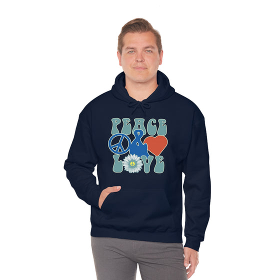 Chill Stitch – Peace & Love - Unisex Hooded Hoodie Sweatshirt – Embrace Your Vibe