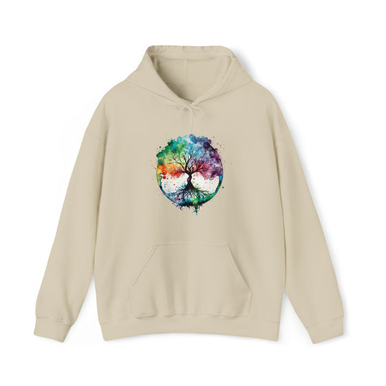 Yoga Hoodie | Tree of Life Watercolor Color Flow V1 | Unisex Hooded Hoodie Sweatshirt