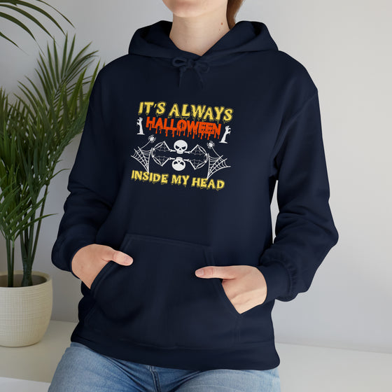Halloween Sweatshirt | Always Halloween Inside My Head | Unisex Hooded Hoodie Sweatshirt