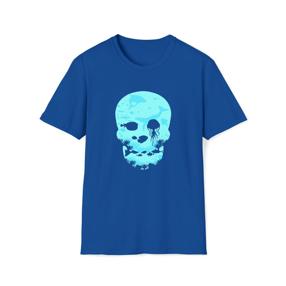 Dead Sea Skull Oceanography Shirt | Abstract | Unisex Soft Style Tee T-Shirt | Embrace Your Vibe