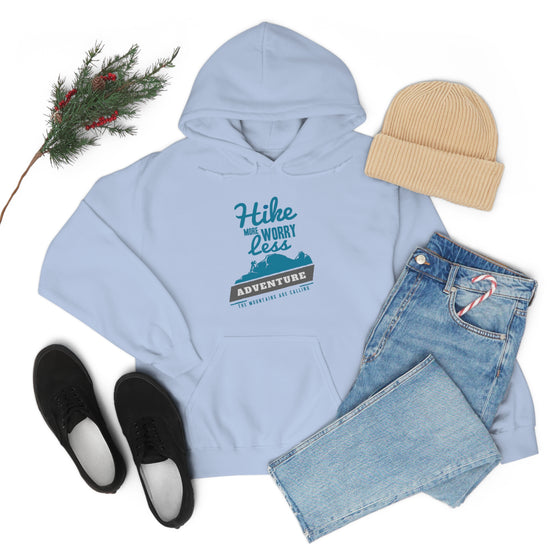 Chill Stitch – Hike More Worry Less - Unisex Hooded Hoodie Sweatshirt – Embrace Your Vibe