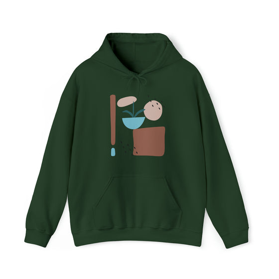 Abstract Shapes V11 Flower Pot Sun Rain | Abstract | Minimalist | Modern | Unisex Hooded Hoodie Sweatshirt | Embrace Your Vibe