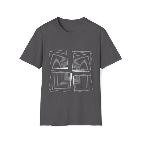 Abstract Shapes V24 Interspace Line Squares | Unisex Soft Style Tee T-Shirt | Embrace Your Vibe
