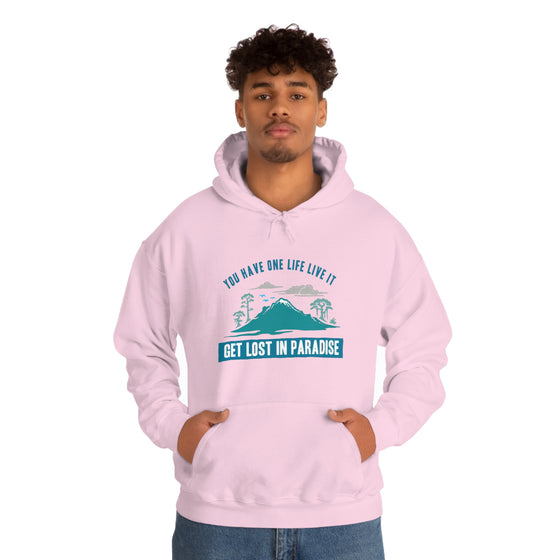 Chill Stitch – Get Lost in Paradise - Unisex Hooded Hoodie Sweatshirt – Embrace Your Vibe