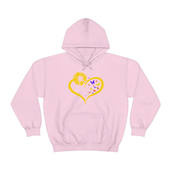 Butterflies Sunflower | Unisex Hooded Hoodie Sweatshirt | Embrace Your Vibe