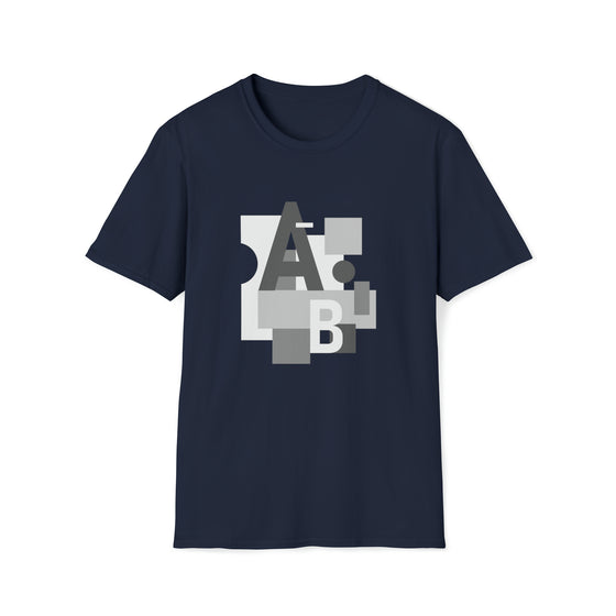 Abstract Letter Shapes V8 | Unisex Soft Style Tee T-Shirt | Embrace Your Vibe