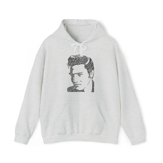Elvis Presley Music Rock Roll | Unisex Hooded Hoodie Sweatshirt | Embrace Your Vibe | Calligram Word Design