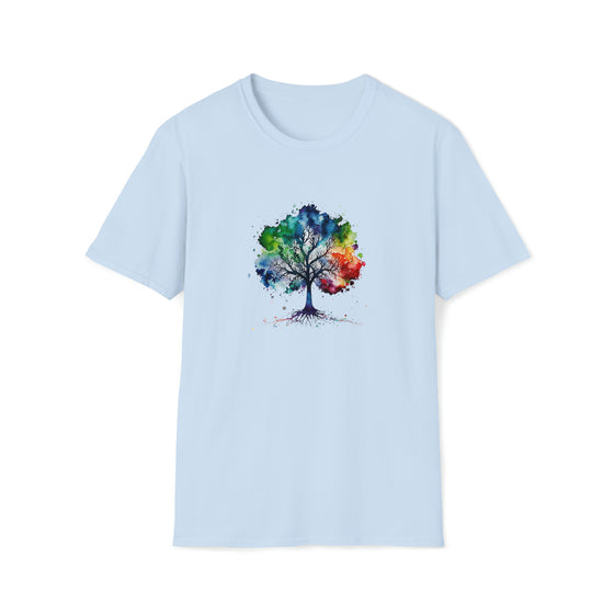 Yoga Shirt | Watercolor Tree of Life V3 Vibrant Colorful Life | Unisex Soft style Tee T-Shirt