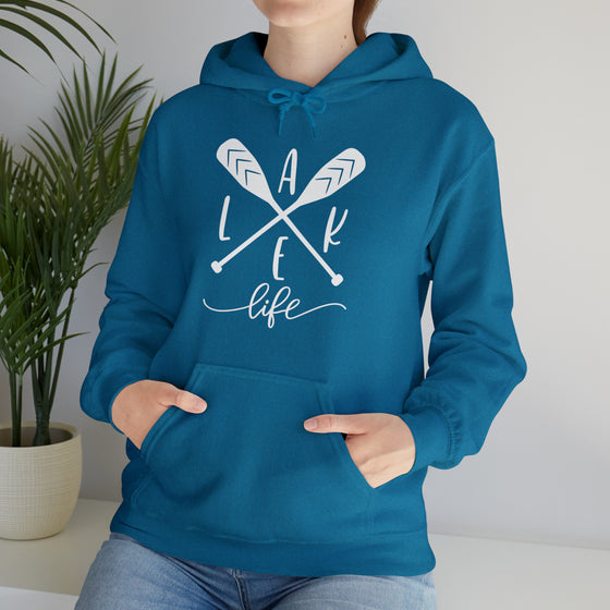 Lake Life Sweatshirt |Oars Camping Lake Living Rowing |  Unisex Hooded Hoodie Sweatshirt