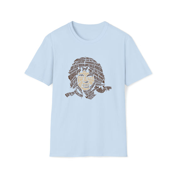 Jim Morrison Doors Music | Unisex Soft Style Tee T-Shirt | Embrace Your Vibe | Calligram Word Design