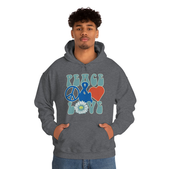 Chill Stitch – Peace & Love - Unisex Hooded Hoodie Sweatshirt – Embrace Your Vibe