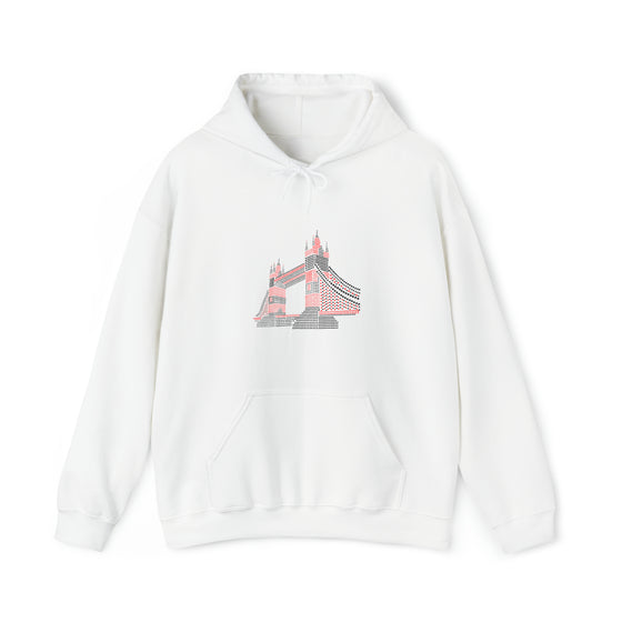 Chill Stitch – Tower Bridge London Deck of Cards | Abstract | Minimalist | Modern - Unisex Hooded Hoodie Sweatshirt – Embrace Your Vibe