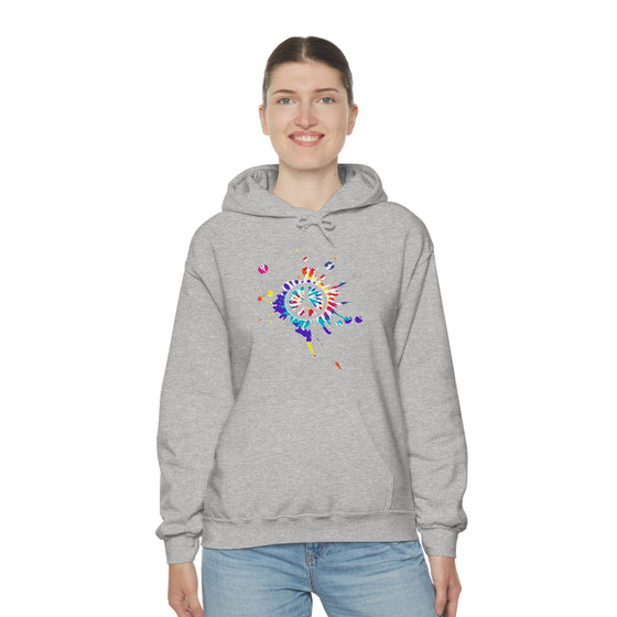 Chill Stitch – Peace Sign Color Splat - Unisex Hooded Hoodie Sweatshirt – Embrace Your Vibe