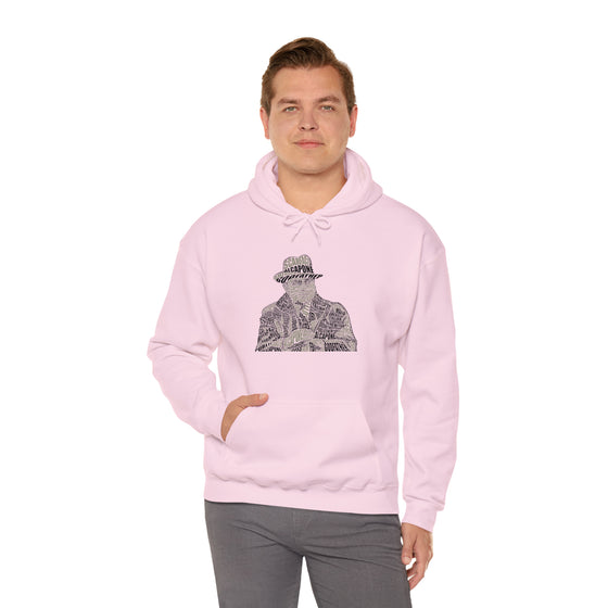 Al Capone | Unisex Hooded Hoodie Sweatshirt | Embrace Your Vibe | Calligram Word Design