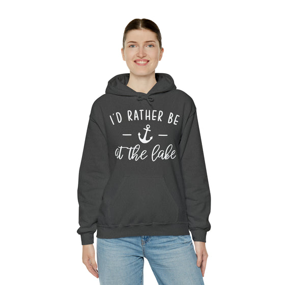 Rather Be at Lake Boating Sweatshirt | Unisex Hooded Hoodie Sweatshirt