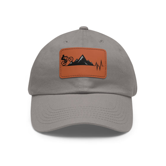 Bike Hat | MTB Mountain Bike Heartbeat Leather Patch Baseball Cap