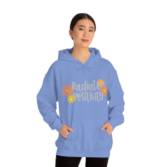 Chill Stitch – Radiate Positivity - Unisex Hooded Hoodie Sweatshirt – Embrace Your Vibe