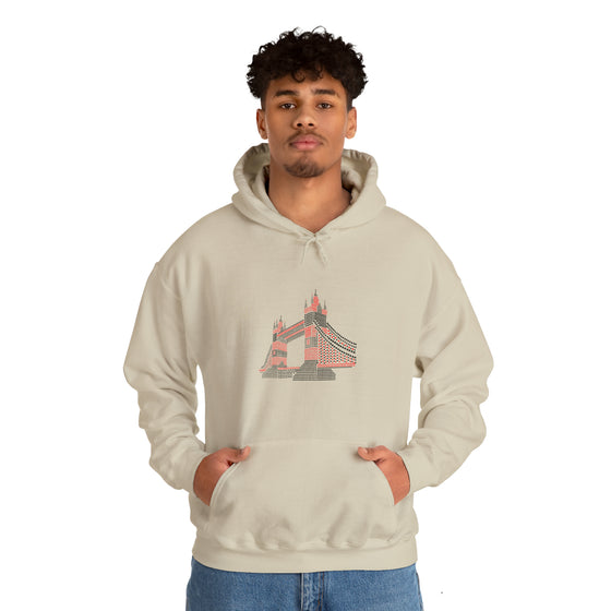 Chill Stitch – Tower Bridge London Deck of Cards | Abstract | Minimalist | Modern - Unisex Hooded Hoodie Sweatshirt – Embrace Your Vibe