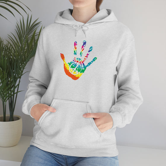 Chill Stitch –Tie-dye Peace Hand - Unisex Hooded Hoodie Sweatshirt – Embrace Your Vibe