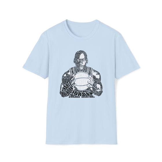 Michael Jordan Basketball |  Unisex Soft Style Tee T-Shirt  | Calligram Word Design