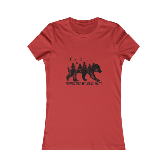 Bear Scenic Route Camping Nature Wilderness | Women’s Bella Canvas Soft Style Tee T-Shirt | Embrace Your Vibe