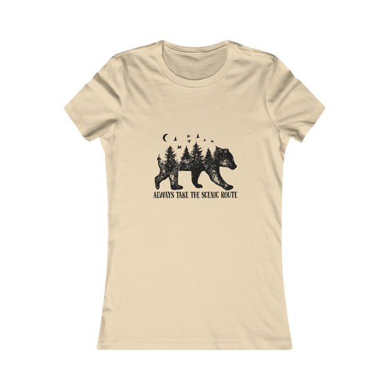 Bear Scenic Route Camping Nature Wilderness | Women’s Bella Canvas Soft Style Tee T-Shirt | Embrace Your Vibe