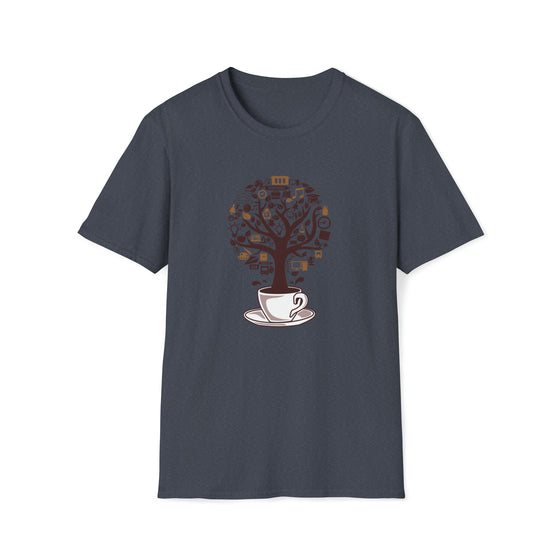 Coffee Tree Life Shirt | Abstract | Minimalist | Modern | Unisex Soft Style Tee T-Shirt | Embrace Your Vibe