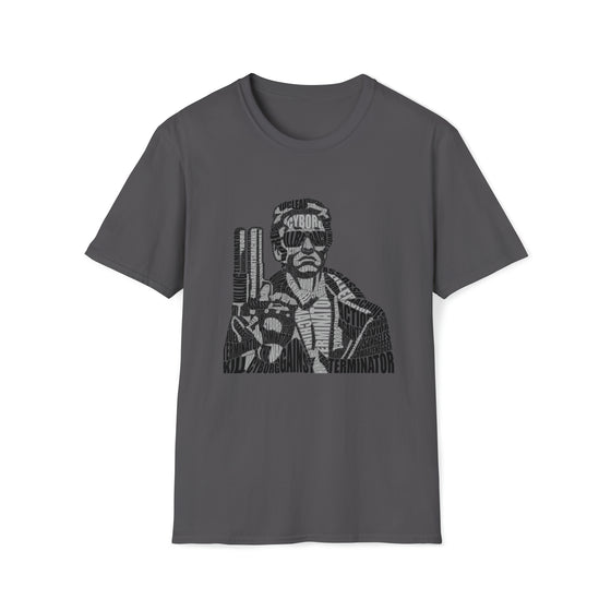 Terminator Movie | Unisex Soft Style Tee T-Shirt  | Calligram Word Design