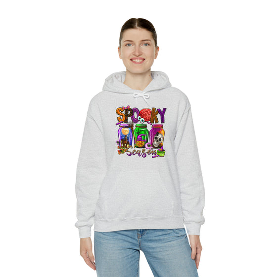 Halloween Sweatshirt | Spooky Season Specimen Jars | Unisex Hooded Hoodie Sweatshirt