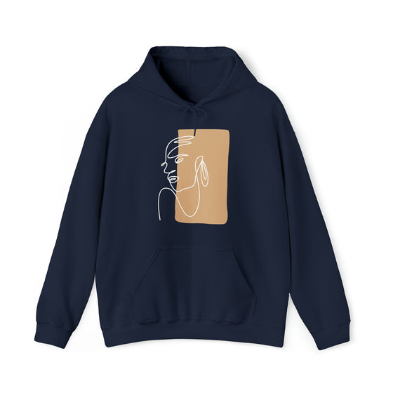 Abstract Shapes V7 Face Sketch | Abstract | Minimalist | Modern  Unisex Hooded Hoodie Sweatshirt | Embrace Your Vibe