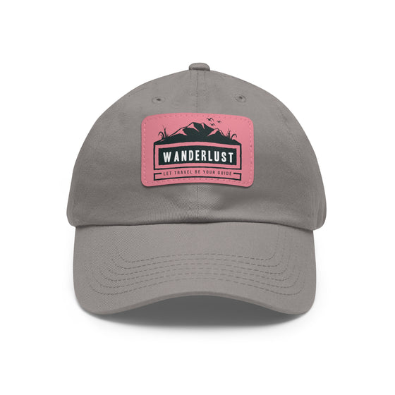 Hat Cap | Wanderlust Travel Leather Patch Baseball Cap