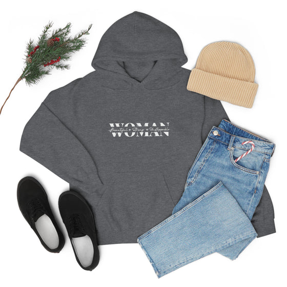 Chill Stitch – Woman Beautiful Strong - Unisex Hooded Hoodie Sweatshirt – Embrace Your Vibe
