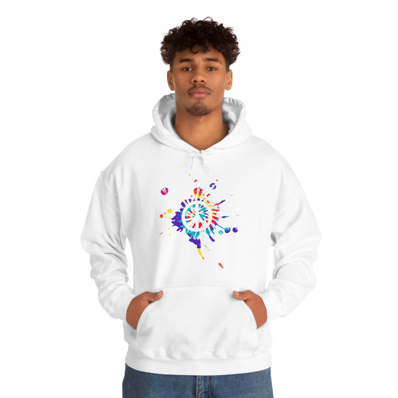 Chill Stitch – Peace Sign Color Splat - Unisex Hooded Hoodie Sweatshirt – Embrace Your Vibe