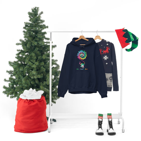 Chill Stitch – Peace Live Frog Tie-Dye - Unisex Hooded Hoodie Sweatshirt – Embrace Your Vibe