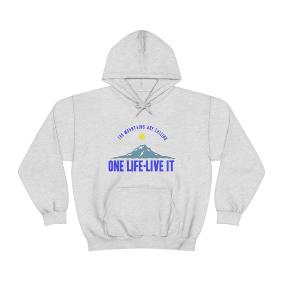 Chill Stitch – Mountains One Life Live It - Unisex Hooded Hoodie Sweatshirt – Embrace Your Vibe