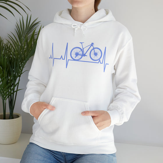 Bike Sweatshirt | MTB Mountain Bike Heartbeat Biking | Unisex Hooded Hoodie Sweatshirt | Embrace Your Vibe