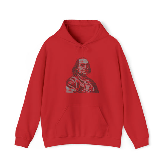 Benjamin Franklin | Unisex Hooded Hoodie Sweatshirt | Embrace Your Vibe | Calligram Word Design