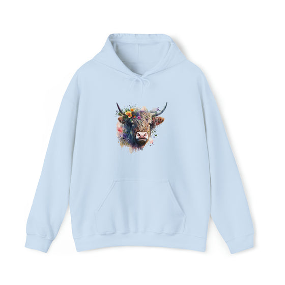 Sweatshirt | Highland Cow Watercolor V2  Western | Unisex Hooded Hoodie Sweatshirt