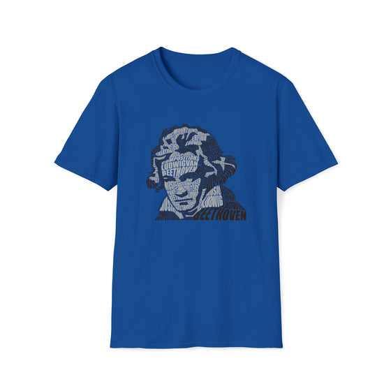 Ludwig van Beethoven Symphony Music Conductor | Unisex Soft Style Tee T-Shirt | Calligram Word Design