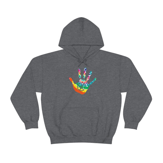 Chill Stitch –Tie-dye Peace Hand - Unisex Hooded Hoodie Sweatshirt – Embrace Your Vibe