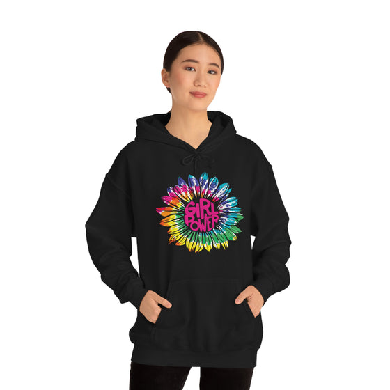 Chill Stitch – Girl Power Tie-Dye - Unisex Hooded Hoodie Sweatshirt – Embrace Your Vibe