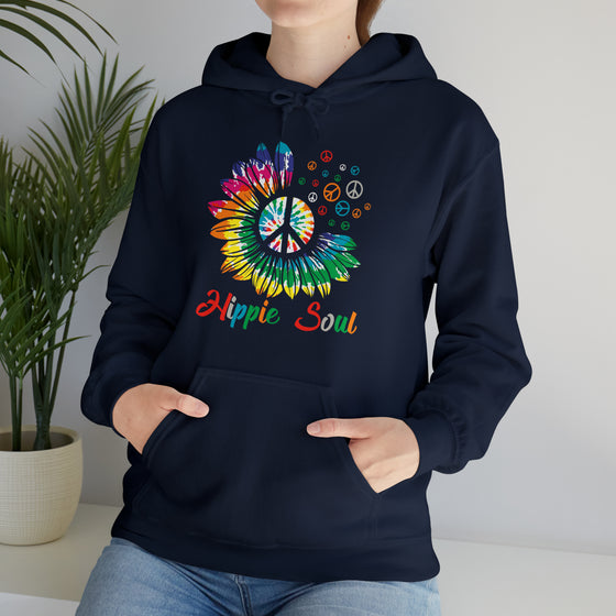 Hippie Sweatshirt | Soul Rainbow Color Wheel Splash | Unisex Hooded Hoodie Sweatshirt