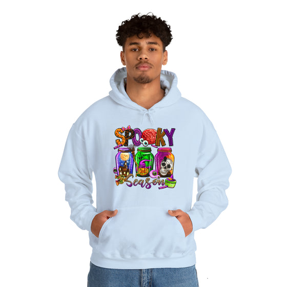 Halloween Sweatshirt | Spooky Season Specimen Jars | Unisex Hooded Hoodie Sweatshirt