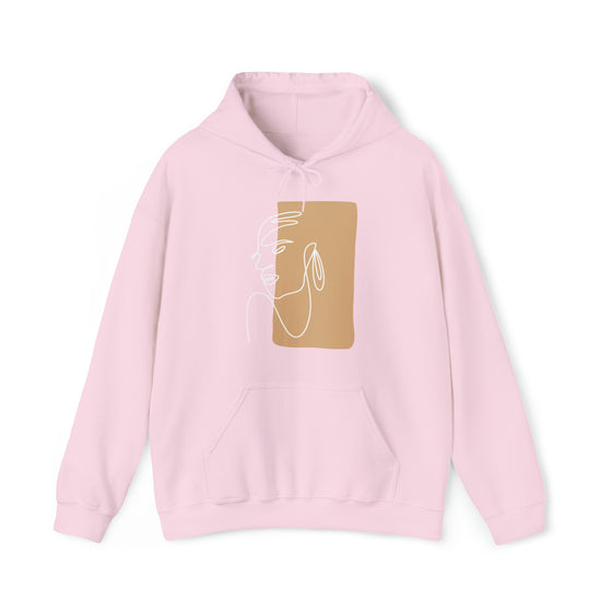 Abstract Shapes V7 Face Sketch | Abstract | Minimalist | Modern  Unisex Hooded Hoodie Sweatshirt | Embrace Your Vibe