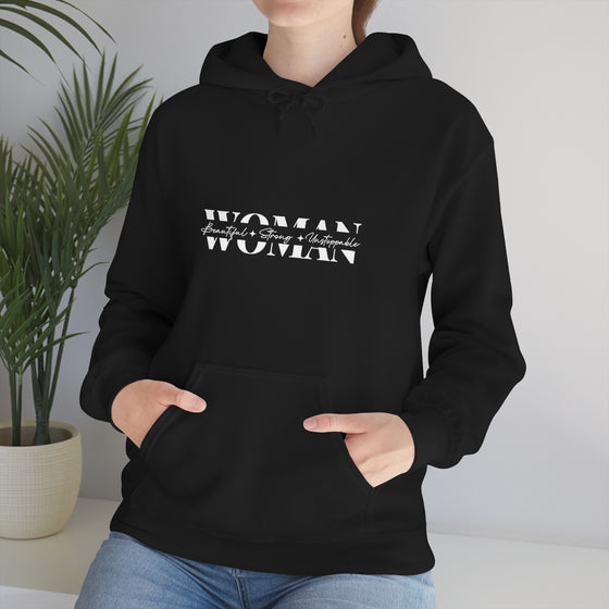 Chill Stitch – Woman Beautiful Strong - Unisex Hooded Hoodie Sweatshirt – Embrace Your Vibe